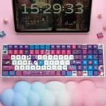Unique Playful Graffiti Bear Keycaps Set showcasing vibrant urban art style and durable PBT for lasting keyboard flair.
