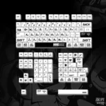 Detailed shots of Urban Graffiti PBT Keycaps set from various angles, revealing vibrant street art designs and durable PBT construction for universal design.