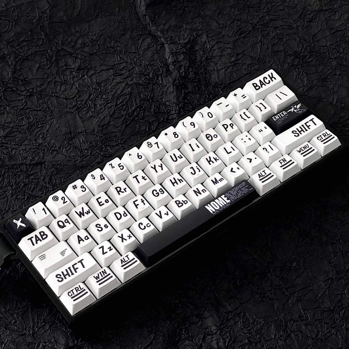 Vibrant Urban Graffiti PBT Keycaps Set, dynamic street art design with PBT durability for universal fit keyboards.