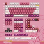 ZGMF-X09A Justice Gundam backlit keycap set showcasing its iconic mecha design from multiple angles. Vibrant, futuristic details glow, highlighting premium design.