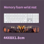 A gallery view of the Epic RX-0 Unicorn Gundam ergonomic Wrist pad & wrist rest, highlighting its vibrant mecha illustration and plush wrist rest from a distinct angles.