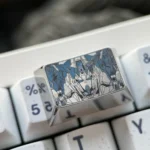 Detailed gallery views of the premium Gundam Titanium Keycap, showcasing its aerospace-grade titanium, iconic mecha design, and metallic finish.