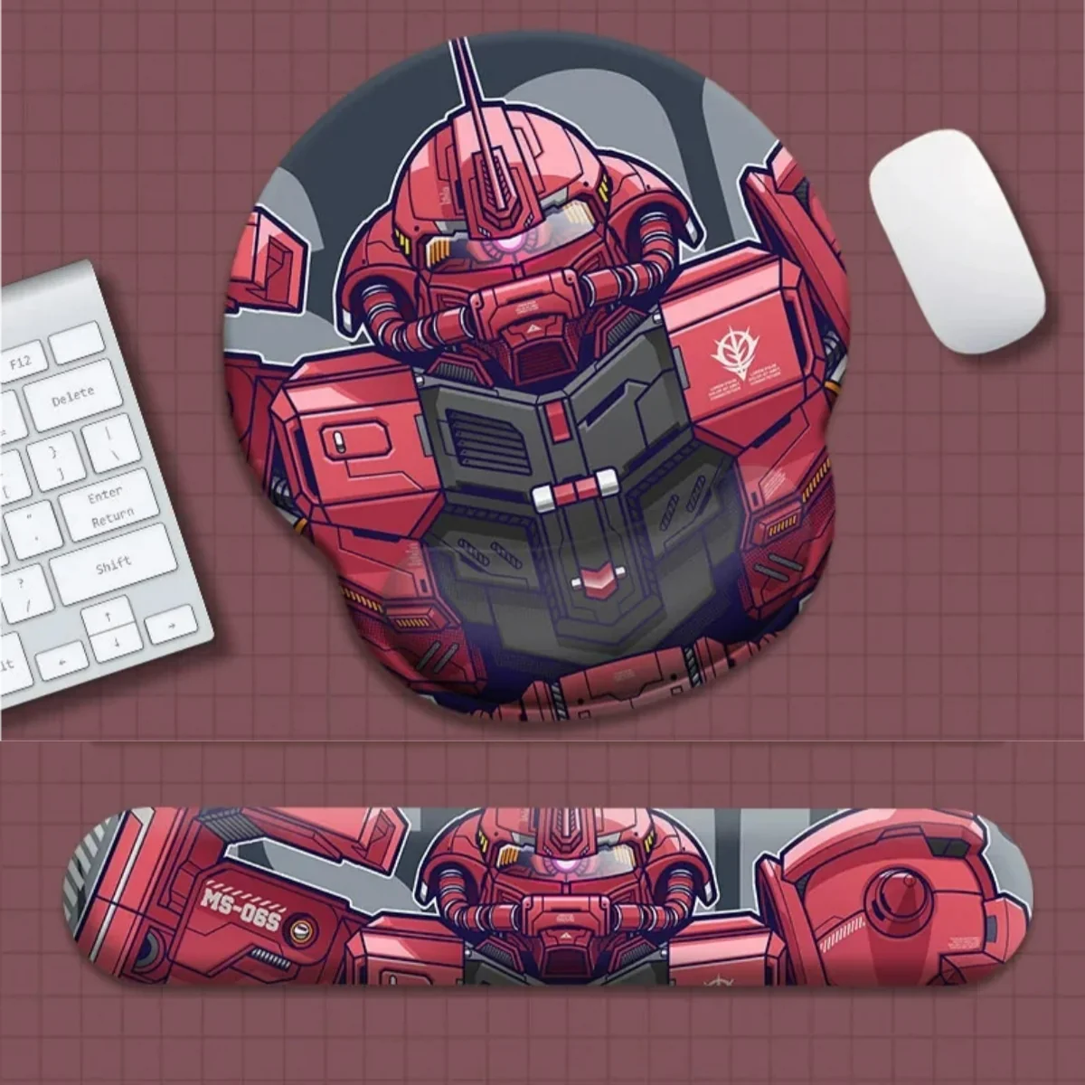 Dynamic Gundam ergonomic Wrist pad & wrist rest showcases vibrant mecha artwork, providing superior support for comfortable, iconic anime-themed desk setups.