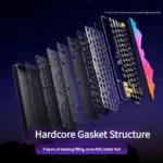 Hi65 65% tri-mode mechanical keyboard. Sleek minimalist design with vibrant RGB and premium LEOBOG switches shown from various angles.