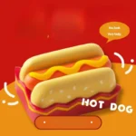 Close-up of the handcrafted hotdog artisan keycap for ESC, revealing its vibrant resin miniature food art and whimsical details.