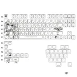 A collection of Isabelle Keycaps Set, highlighting the elegant original character art on durable PBT, featuring subtle side-printed RGB backlighting.