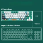 K67 Tri-Mode custom mechanical keyboard gallery, displaying customizable mythical, floral, and industrial artistic designs with smooth linear switches.