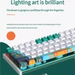 Premium K67 tri-mode custom mechanical keyboard showcasing a captivating White Tiger Gazing at the Moon artistic design for a truly unique setup.