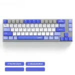 Elegant K67 Tri-Mode Custom Mechanical Keyboard with a stunning Blue Rose design, emphasizing customizable features and smooth linear switches.