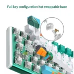 Views of K67 Tri-Mode Custom Mechanical Keyboard, highlighting diverse mythical, floral, industrial designs, customizable build, and smooth linear switch.