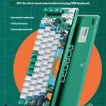 K67 Tri-Mode Custom Mechanical Keyboards in mythical, floral, and industrial designs, customizable with smooth linear switches.