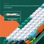 Elegant K67 Tri-Mode Custom Mechanical Keyboard with a stunning Blue Rose design, emphasizing customizable features and smooth linear switches.