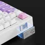 K87 Custom Tri-Mode Mechanical Keyboard: enchanting, nature-inspired artistic design on unique SSA spherical keycaps, detailed from a captivating,