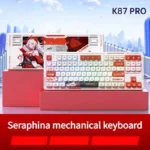 K87 Seraphina custom tri-mode hot-swappable mechanical keyboard, featuring whimsical flower field switches and artistic SSA keycaps.