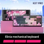 K87 Tri-Mode Mechanical Keyboard featuring an enchanting Flower Field design on SSA keycaps, highlighting artistic and hot-swappable.