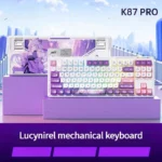 Enchanting K87 Custom Tri-Mode Mechanical Keyboard featuring unique Lucineer flower field artistry on spherical SSA keycaps for a premium, whimsical design.
