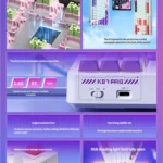 K87 Custom Tri-Mode Mechanical Keyboard, displaying its enchanting artistic design and unique SSA spherical keycaps from a dynamic angle.