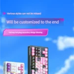 K87 Custom Tri-Mode Mechanical Keyboard in a close-up, revealing its whimsical, nature-inspired SSA spherical keycaps and original artistic design.