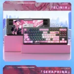 K87 Custom Tri-Mode Mechanical Keyboard showcasing its enchanting nature-inspired SSA spherical keycaps from multiple angles, highlighting the artistic design.