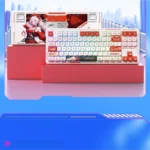 K87 Seraphina custom tri-mode hot-swappable mechanical keyboard, featuring whimsical flower field switches and artistic SSA keycaps.