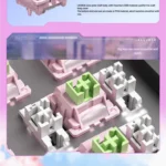 K87 Tri-Mode Mechanical Keyboard featuring an enchanting Ailiniya Flower Field design on SSA keycaps, highlighting artistic and hot-swappable featuring.