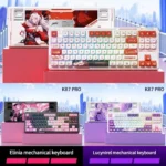 K87 Custom Tri-Mode Mechanical Keyboard with an enchanting artistic design on unique SSA spherical keycaps.