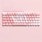 Kaori Miyazono PBT side-printed translucent keycap set from various angles, highlighting the vibrant anime art and elegant, expressive legends.