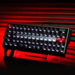 Artistic Skyline Cherry Keycap Set gallery, showcasing the unique whimsical bee motifs and urban skyline patterns on sleek, backlit ABS 76-keycaps from mechanical keyboard.