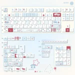 Serene Whisper blue PBT keycaps set displayed from multiple angles, emphasizing their premium quality, minimalist design, and clean, modern aesthetic.