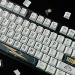 Electrifying Lightning Keycaps PBT Set. Durable dye-sub PBT with sharp, dynamic electric lightning bolts on background.