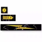 Lightning Keycaps PBT Set. Multiple views show sharp electric lightning bolts on durable dye-sub PBT, creating a dynamic, high-contrast modern tech design.