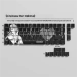 Artistic Chainsaw Man Makima 74-key set, featuring exclusive side-print translucent keycaps designed for stunning RGB backlit keyboards.