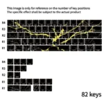 Premium Black Gold Marble side-lit PBT keycaps Set, showcasing their unique natural stone pattern and sleek side-engraved legends.