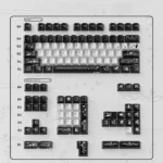 A gallery of Night Butterfly Iridescent PC Keycap Set, showcasing their deep, shimmering pearlescent metallic finish from various artistic angles