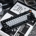 Night Butterfly Iridescent PC Keycap Set showcasing shimmering pearlescent metallic hues, evoking nocturnal elegance.