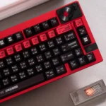 Unique Parameterization PBT keycap set gallery, showcasing its geometric patterns, brushed finish, and modern industrial aesthetic from various angles.