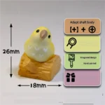 Vibrant yellow Monk Parrot artisan keycap, hand-sculpted keyboard art. This whimsical, charming nature-inspired piece adds a unique touch.