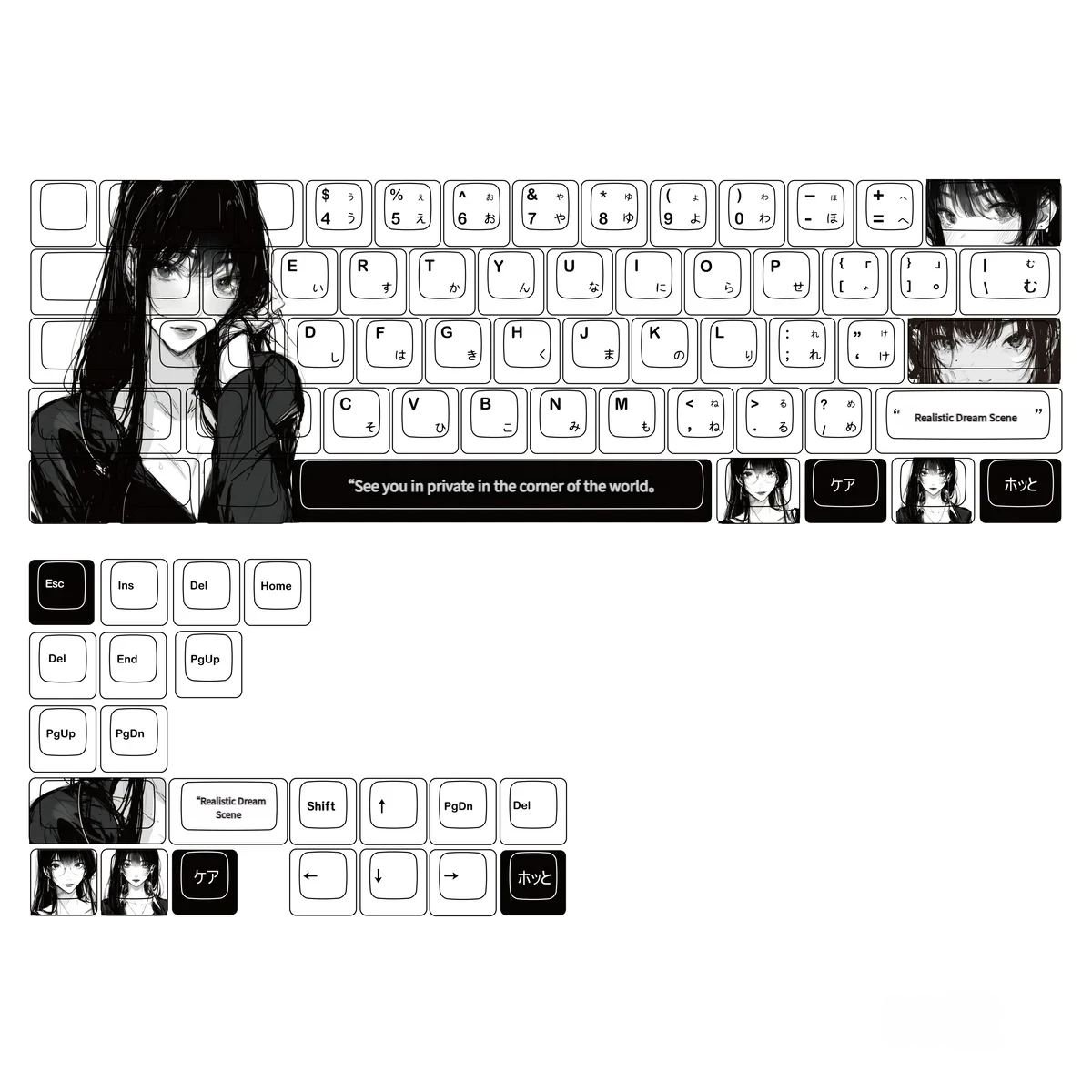 Whimsical Nai Cherry Keycap Set featuring vibrant dye-sub legends on durable PBT, showcased for a unique keyboard.