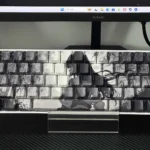 Serene Bamboo PBT shine-through keycaps set gallery showcasing unique side-shine PBT, original East Asian bamboo art, and a subtle artistic glow.