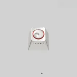 Close-up views of a PE-K-5 BKRE-R Series Keycaps, showcasing its sleek industrial design and refined metallic finish from multiple angles.