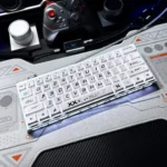 Iconic Printstream numeric keycap set variant, displaying a bold number with dynamic graffiti art, contrasting metallic luster and smooth ceramic texture.