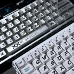 Printstream Keycaps Set gallery: iconic graffiti design, showcasing dual metallic sheen and smooth ceramic finishes from multiple angles. Premium craftsma