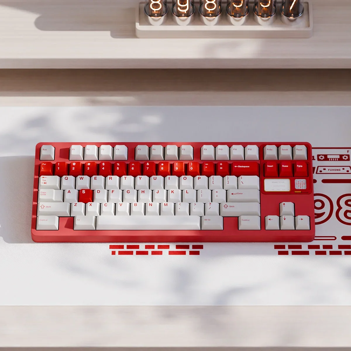 Main image of Resurgent Flood PBT Cherry Profile keycaps set, an artistic set featuring serene patterns, emphasizing durable PBT material.