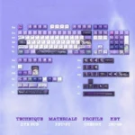 Premium Reze keycap set showcasing original translucent side keycaps and additional PC supplementary caps, engineered for vibrant RGB glow.