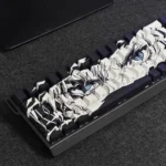 Artistic Ripped Manga Side-Lit PBT keycaps set in a gallery view, highlighting vibrant anime characters and unique side-engraved RGB illumination.