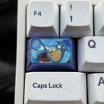 Exclusive Roxy Migurdia titanium artisan keycap, a premium sculpted metallic roxy keycap showcasing exquisite anime artistry.