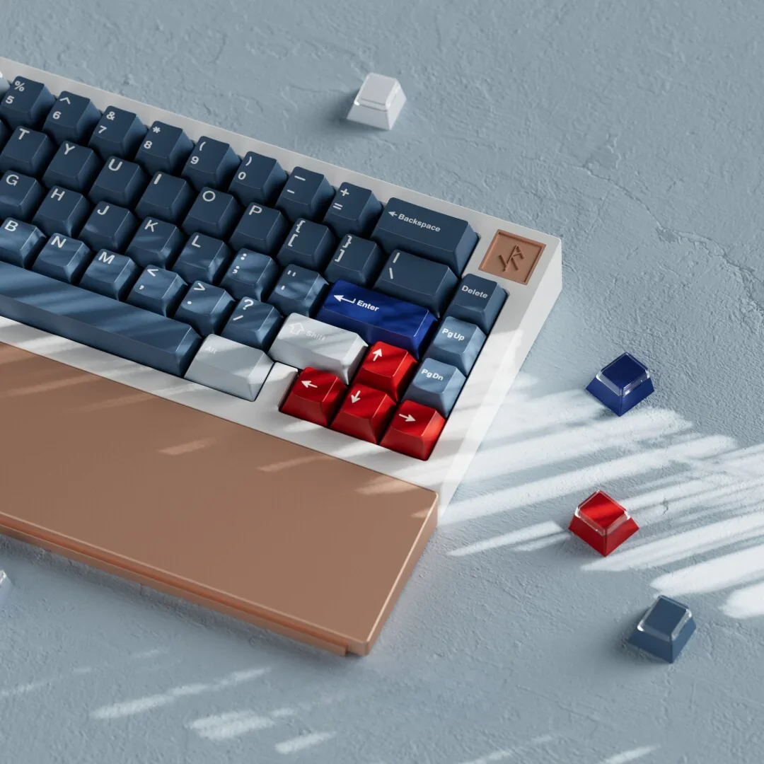 Detailed RWB Keycaps set gallery, highlighting iconic wide-body automotive art and crisp doubleshot legends from various dynamic angles. Aggressive racing design.