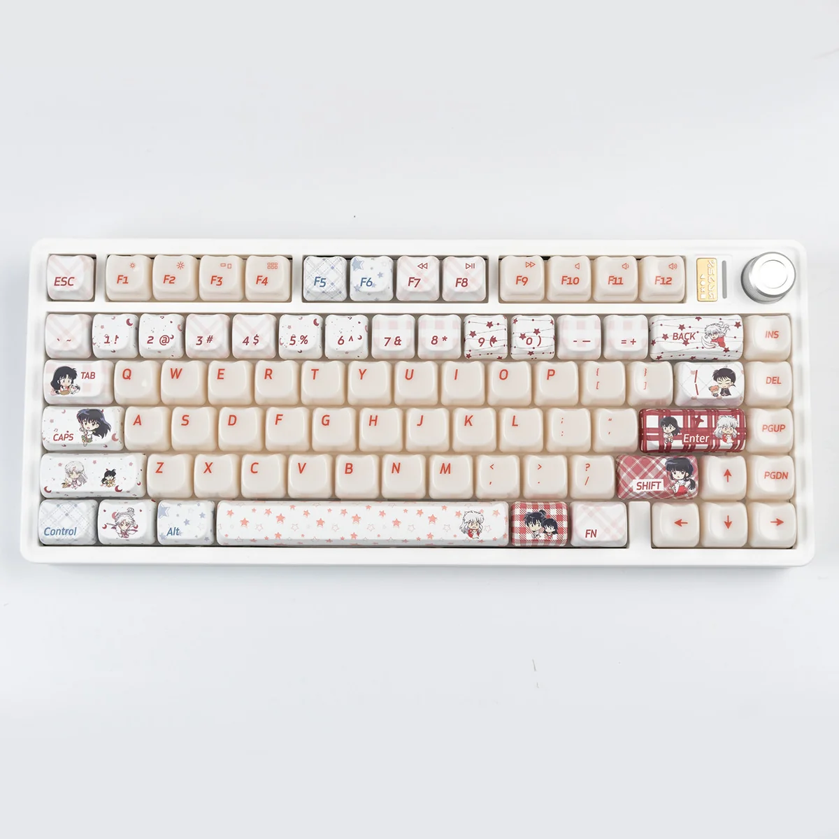 Premium Sesshomaru Keycap Set showcasing iconic Inuyasha anime art with a smooth, translucent jade feel and magnetic switch compatibility.