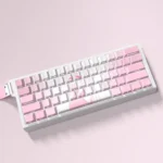 Shikimori Anime Side-Lit PBT Keycaps set, displayed from multiple angles. Features playful character art, precise side-lit legends, and a clean, artistic feel.