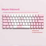Shikimori Anime Side-Lit PBT Keycaps set, showcasing playful character designs and subtle side-lit legends from various angles.